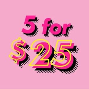 5 items for $25 big sale bundle on all items and save I will accept this offer!
